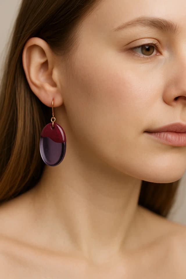 Bijoux artisanal en bois et résine époxy - 40€