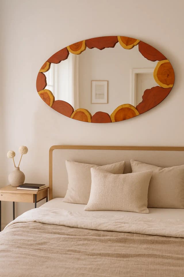 Miroirs en bois et résine époxy - 220€