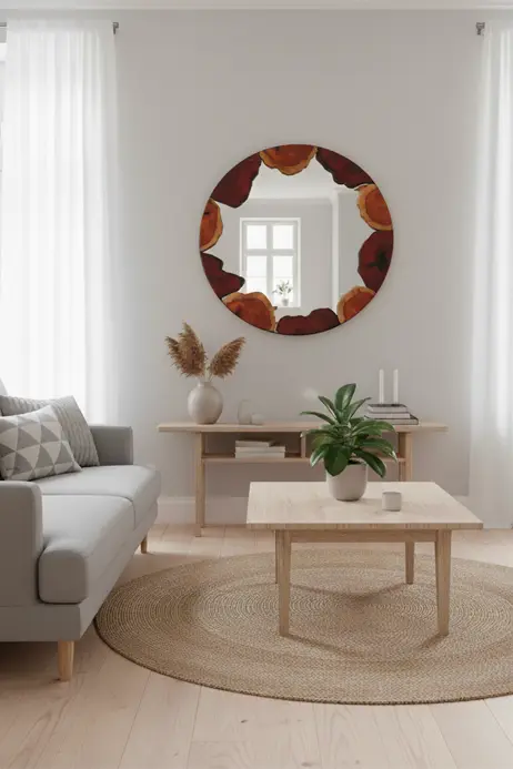 Miroirs artisanal en bois et résine époxy - 190€